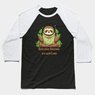 Adorable Sloth Yoga T-Shirt Design for Relaxation Baseball T-Shirt